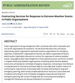 Contracting Services for Response to Extreme WeatherEvents in Public Organizations